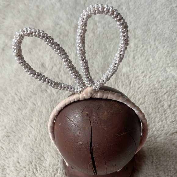 Coco Pearl & Pink Velvet Bunny Ears Headband - Picture 7 of 8